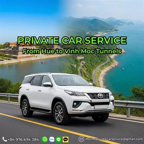 Hue to Vinh Moc Tunnels Private Car
